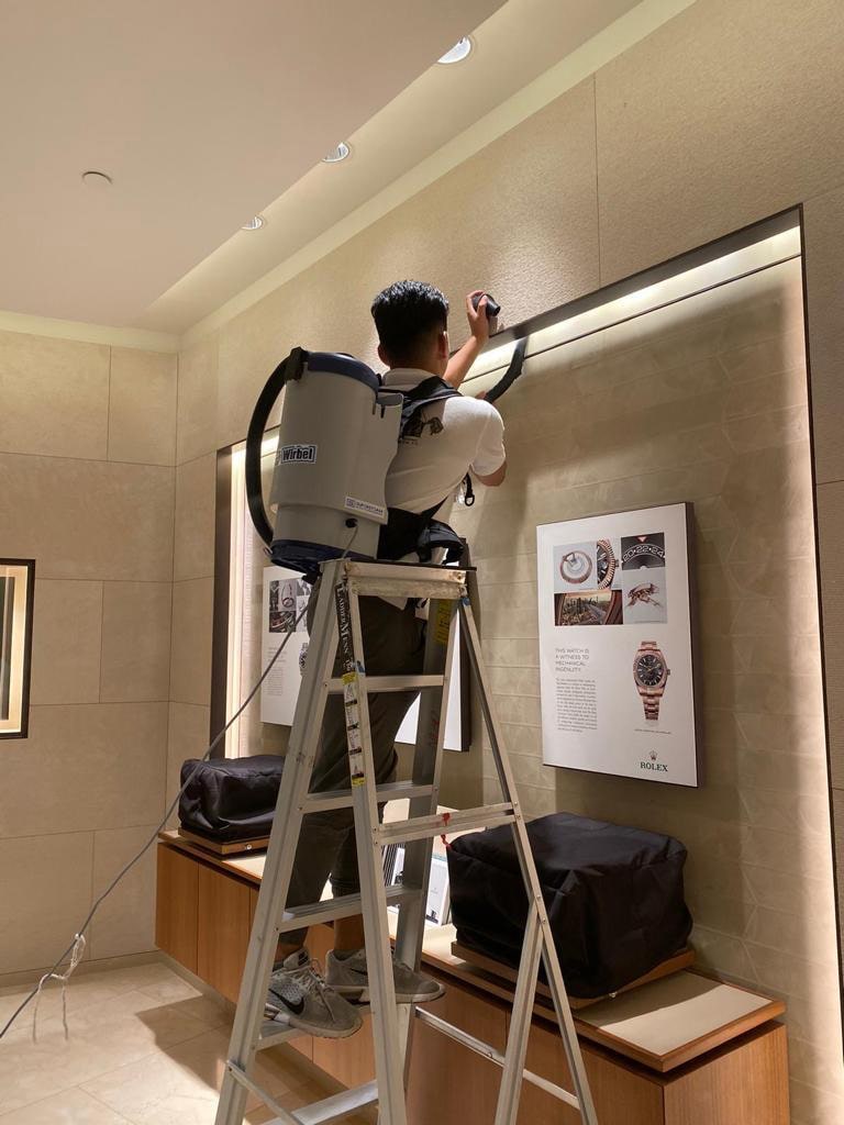 cleaning the interior of the house
