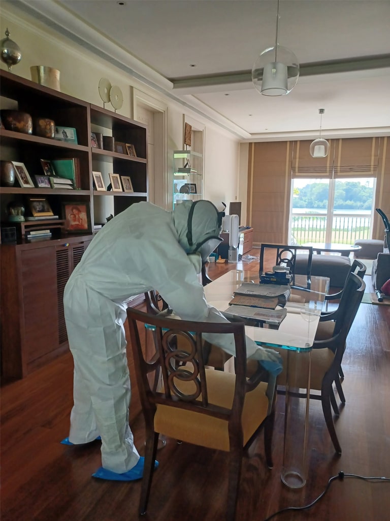 guy is deep cleaning the chair